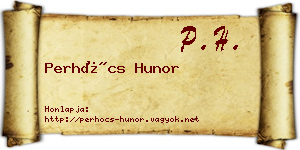 Perhócs Hunor névjegykártya
